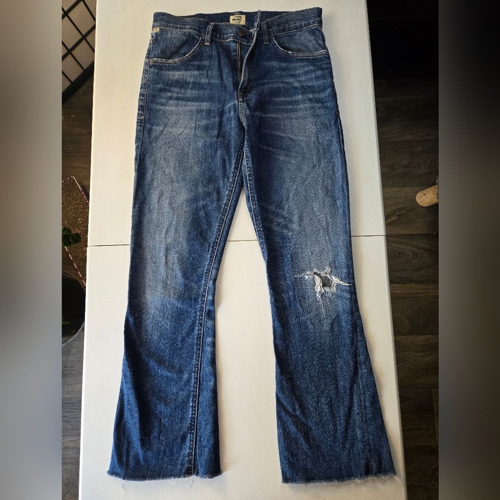Citizens Of Humanity Blue Distressed Flare Jeans